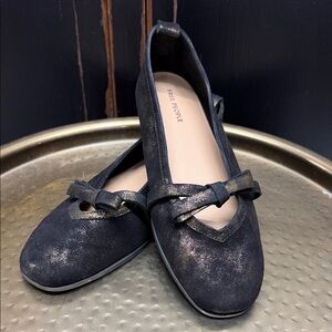 Free People Mania Bow Shimmery Bow Ballet Flats